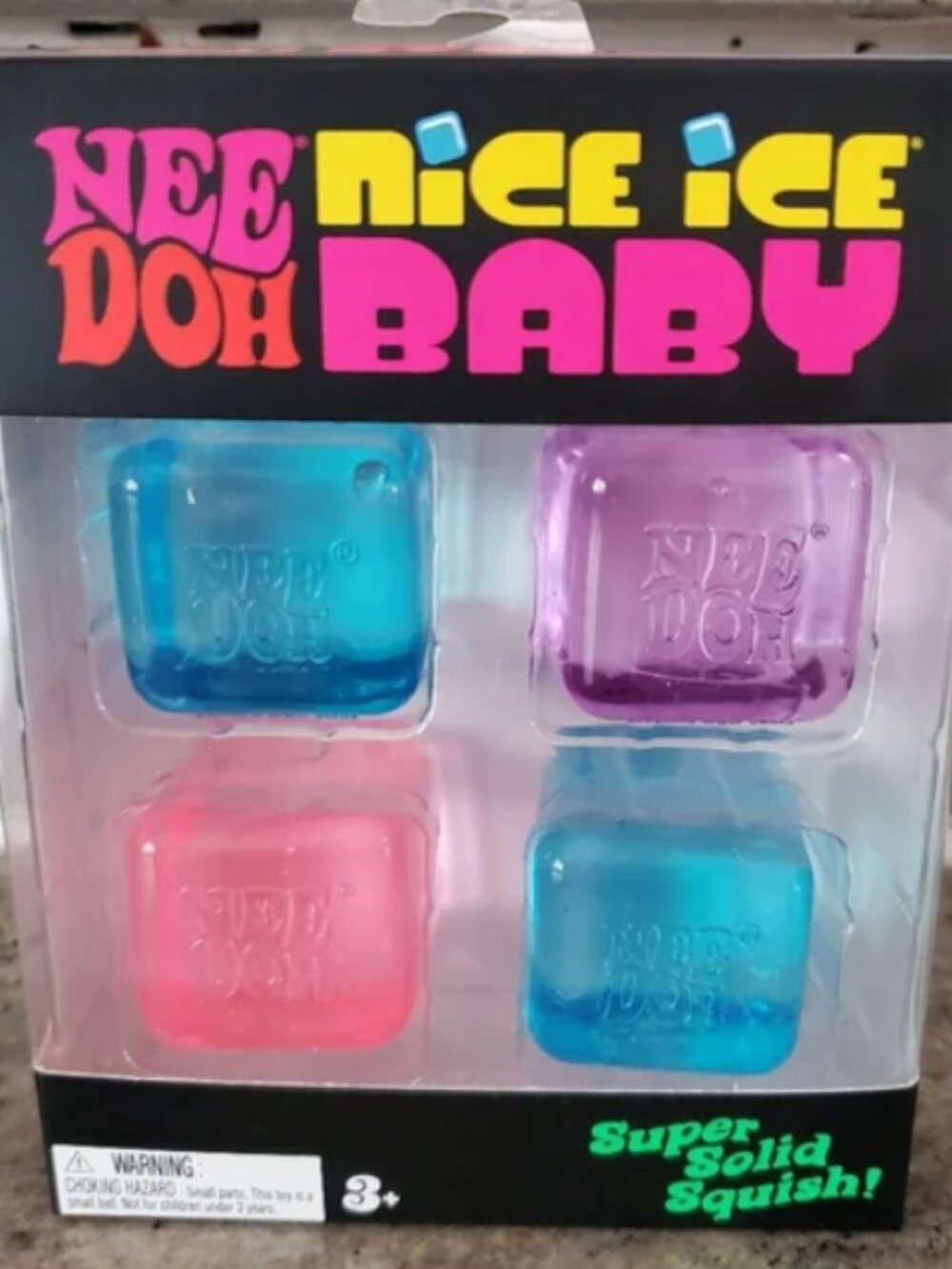 NeeDoh Nice Ice Baby 4 pack, Nee Doh Nice Cube Pink Blue Purple QUICK SHIP